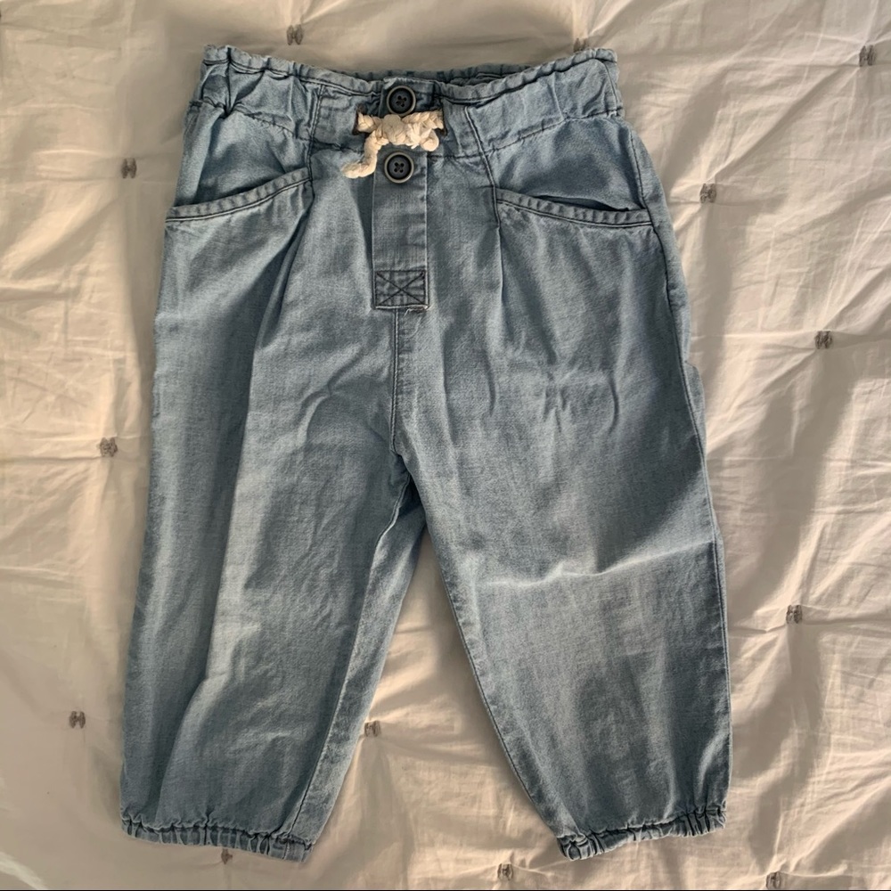 Zara Baby Blue Chambray Pants, 12-18M